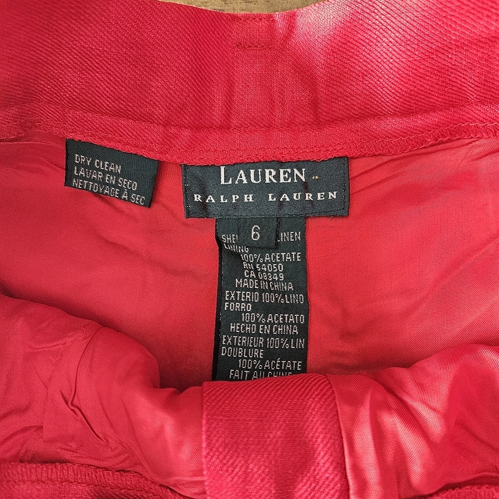 Vintage Ralph Lauren Red Linen Trousers - Picture 11 of 12